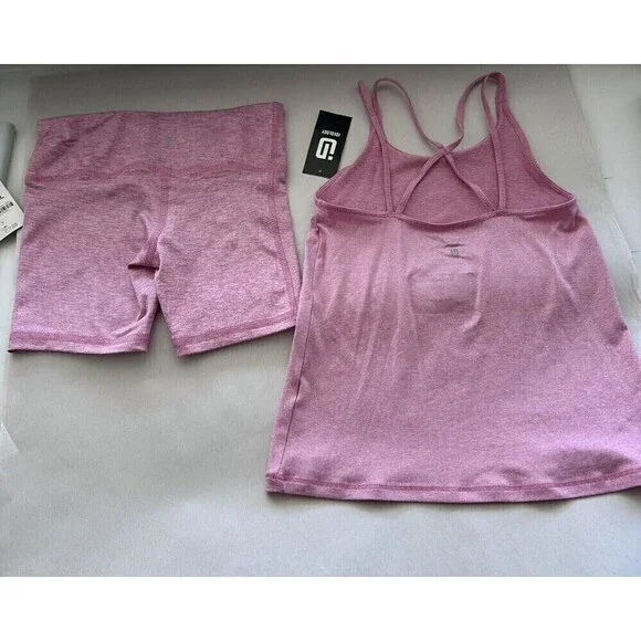 ID Ideology Big Girls Core Biker Shorts and top set  lightweight Wild Rose S - Picture 2 of 2